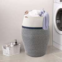 Large Cotton Rope Laundry Basket 25.9" * 19.29"Woven Basket,Toy Storage Basket, Blankets Basket Nursery Hamper